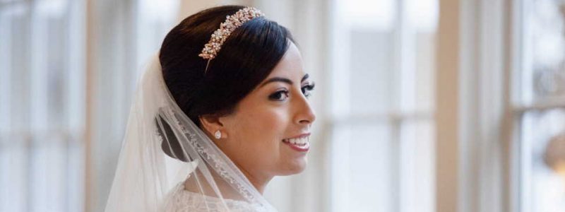 How to style wedding hair with a tiara?